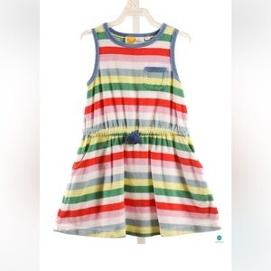Mini Boden Girls Multicolor Striped Cotton Cashmere Blend Dress Size 7-8